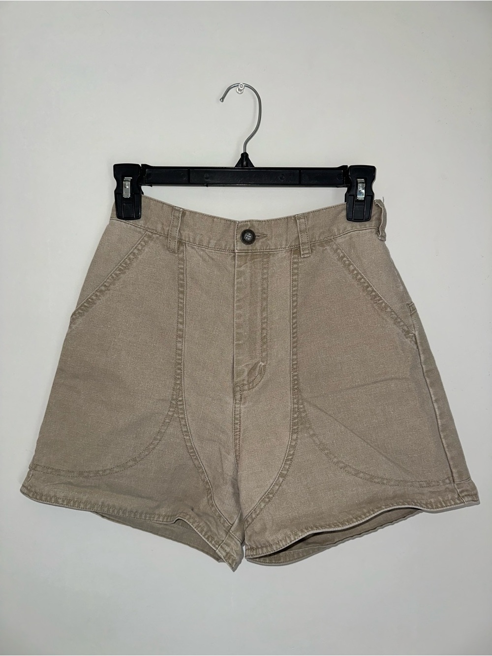 Patagonia Vintage Stand Up Shorts Khaki Tan Organic Cotton Canvas Gorpcore Y2K